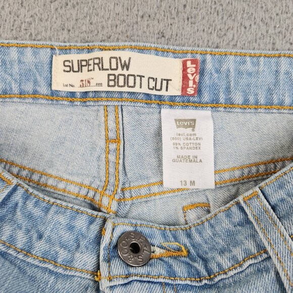 Levi's 518 Superlow Bootcut Jeans Women's 13M Flared Stretch Denim Pants - Picture 11 of 15